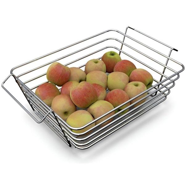 Fruteira De Mesa Cesto Organizador Metalizada Aço Inoxidável - Genérico Imagem de Fruteira De Mesa Cesto Organizador Metalizada Aço Inoxidável