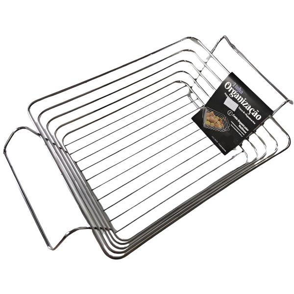 Fruteira De Mesa Cesto Organizador Metalizada Aço Inoxidável - Genérico Imagem de Fruteira De Mesa Cesto Organizador Metalizada Aço Inoxidável