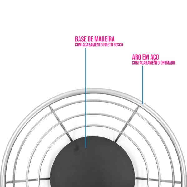 Imagem de Fruteira de Mesa Enfeite Resistente Aramado Cozinha Cesto