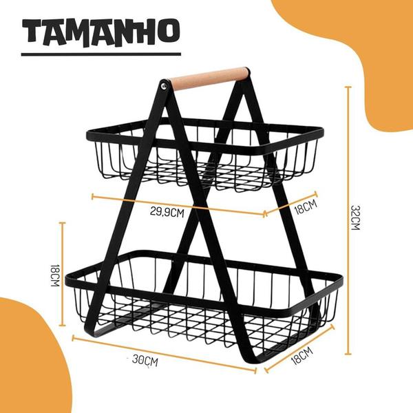 Fruteira De Mesa Frutas Legumes Organizador Aramado Premium Bancada Quadrada Em Aço Extra Forte - Prime Imagem de Fruteira De Mesa Frutas Legumes Organizador Aramado Premium Bancada Quadrada Em Aço Extra Forte
