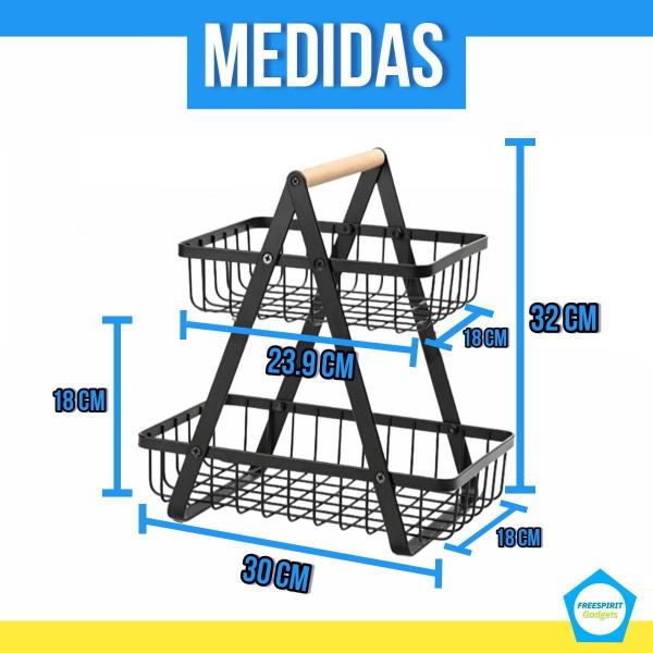 Imagem de Fruteira De Mesa Organizador De Frutas Legumes Cesto Metal Aramado Bancada