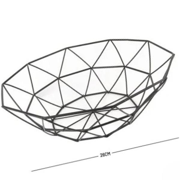 Imagem de Fruteira de Metal 26cm Geométrico Oval Durável