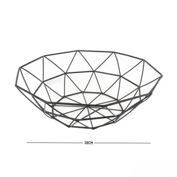 Imagem de Fruteira de Metal 26cm Geométrico Oval Durável