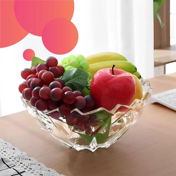 Fruteira de Vidro Vulcano Saladeira com Design Moderno e Textura Diamante para Alimentos - Dasshaus Imagem de Fruteira de Vidro Vulcano Saladeira com Design Moderno e Textura Diamante para Alimentos