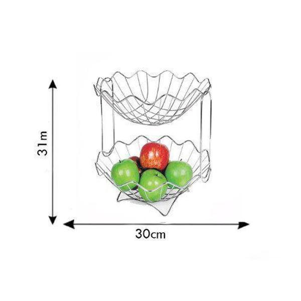 Imagem de Fruteira Dupla Mesa Bancada 2 Andares  Frutas Verduras N026 - Niquelart