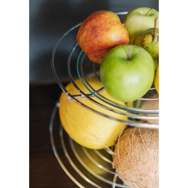 Fruteira Dupla Redonda de Mesa Bancada Aramada Masutti 2 Andares Suporte para Frutas Imagem de Fruteira Dupla Redonda de Mesa Bancada Aramada Masutti 2 Andares Suporte para Frutas