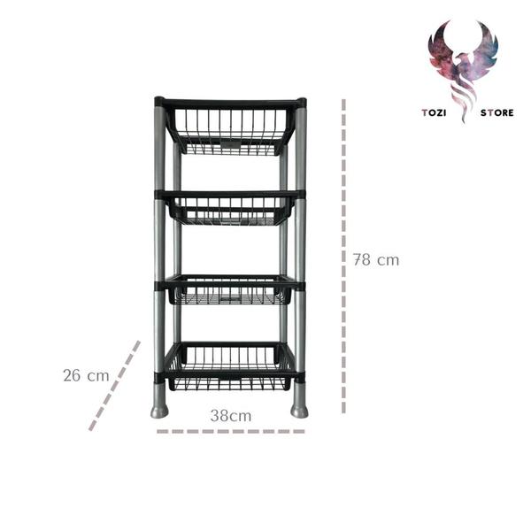 Imagem de Fruteira Empilhável  4 Andares Cesto Organizador De Cozinha