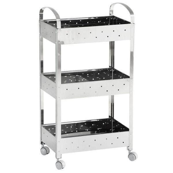 Fruteira Inox Alto C/3 Divisórias e Rodinhas - Alphacomprass Imagem de Fruteira Inox Alto C/3 Divisórias e Rodinhas - Alphacomprass