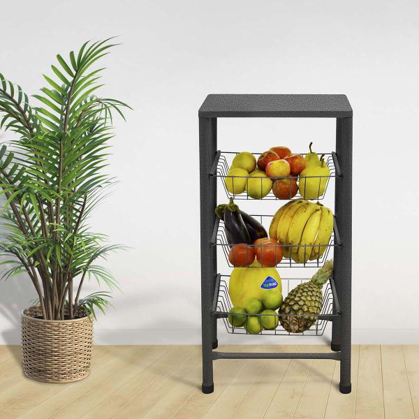 Fruteira Máx Forte Aço 3 Cestos Removíveis Retangular Craq - Açomix Imagem de Fruteira Máx Forte Aço 3 Cestos Removíveis Retangular Craq