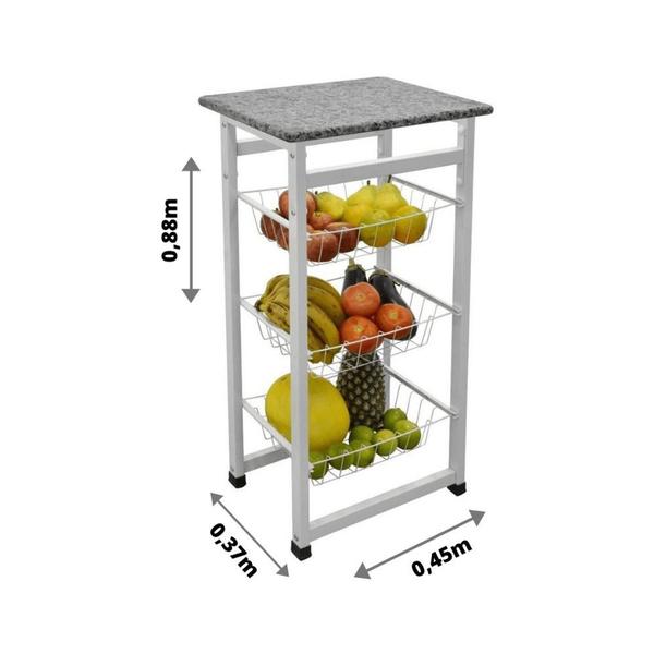 Imagem de Fruteira Max Forte Desmontável Açomix Branco