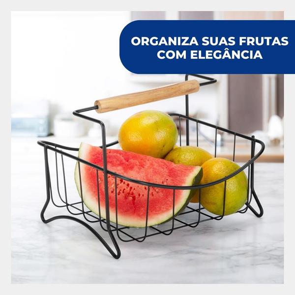 Fruteira Mesa Centro Organizador Frutas Suporte Cozinha Bancada Aramada Preto Eco Preto Arthi Imagem de Fruteira Mesa Centro Organizador Frutas Suporte Cozinha Bancada Aramada Preto Eco Preto Arthi