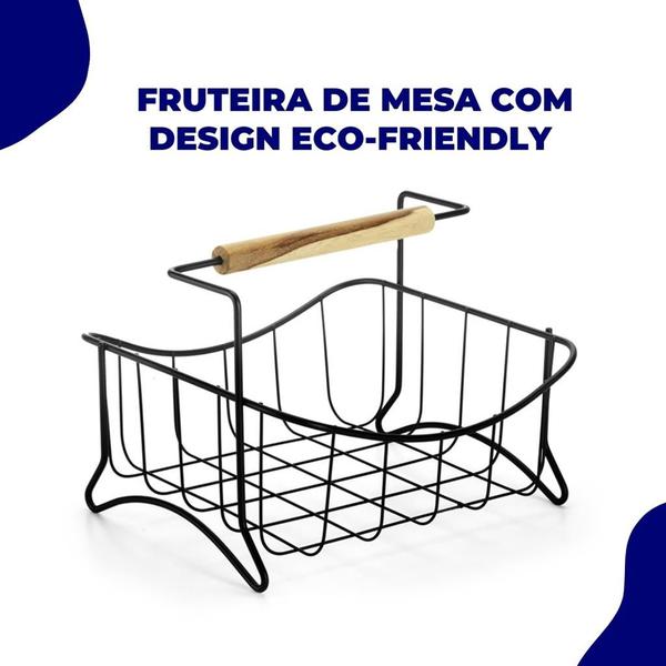 Fruteira Mesa Centro Organizador Frutas Suporte Cozinha Bancada Aramada Preto Eco Preto Arthi Imagem de Fruteira Mesa Centro Organizador Frutas Suporte Cozinha Bancada Aramada Preto Eco Preto Arthi