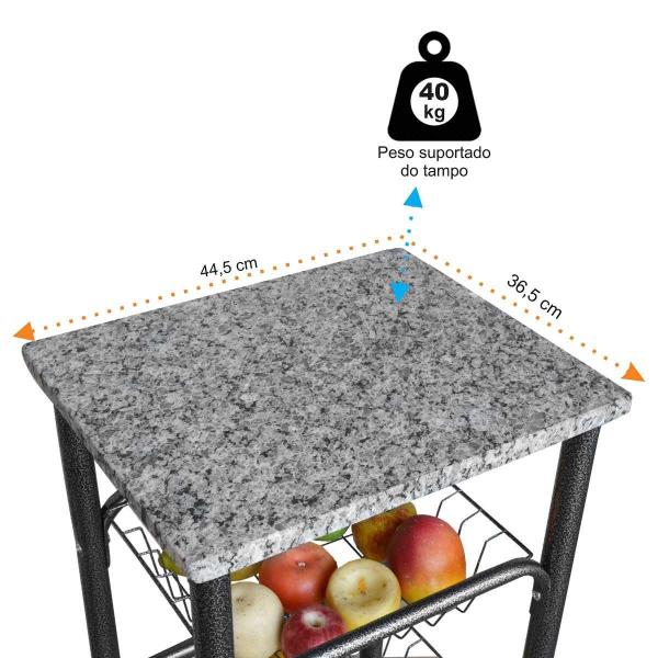 Imagem de Fruteira Monique C/Pedra Texturizada Cesto Fixo Wrm 760 Craq