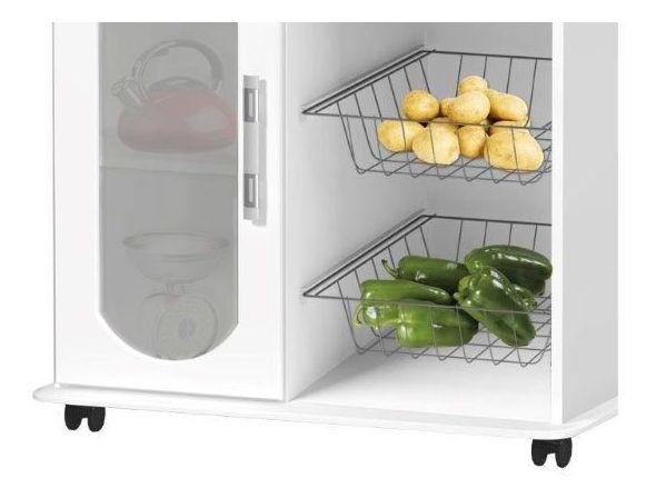 Fruteira Nob. Com Vidro Branca / Pret / Marm Com Rodizios! - PASSE BEM Imagem de Fruteira Nob. Com Vidro Branca / Pret / Marm Com Rodizios!