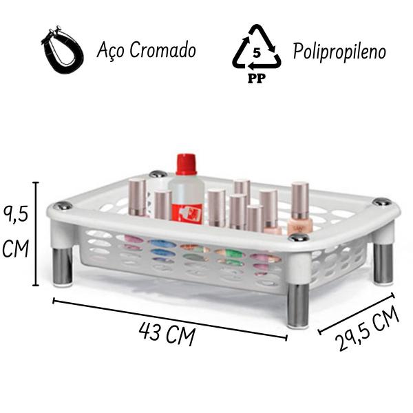 Imagem de Fruteira / Org Retangular Para Mesa Cor Preta N352 Niquel