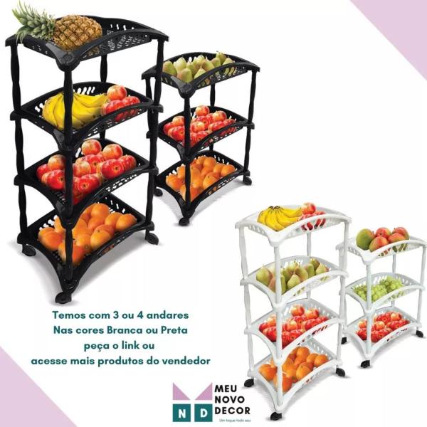 Fruteira Organizador Vertical Quadruplo Telada 4 Andares - ERCAPLAST Imagem de Fruteira Organizador Vertical Quadruplo Telada 4 Andares