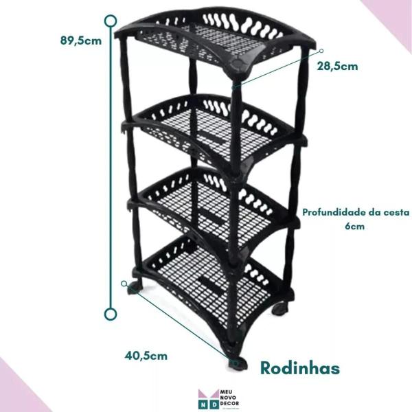 Fruteira Organizador Vertical Quadruplo Telada 4 Andares - ERCAPLAST Imagem de Fruteira Organizador Vertical Quadruplo Telada 4 Andares