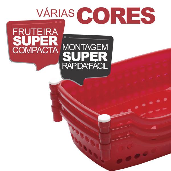 Fruteira Organizadora Multiuso de Plástico de Chão 4 andares Rodízios Desmontável Utensílios Cozinha Cesto Empalhável - Maximaplast Imagem de Fruteira Organizadora Multiuso de Plástico de Chão 4 andares Rodízios Desmontável Utensílios Cozinha Cesto Empalhável