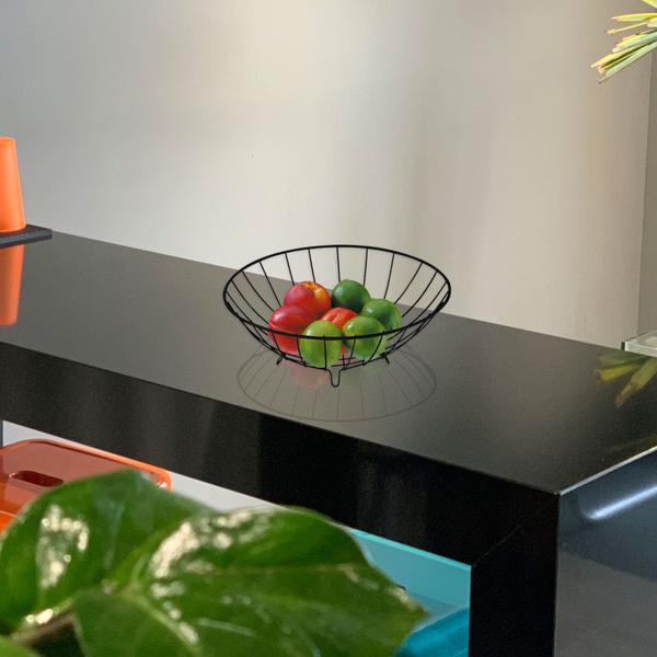Fruteira Redonda Cesto para Frutas Cozinha Mesa Suporte De Aço - Future Imagem de Fruteira Redonda Cesto para Frutas Cozinha Mesa Suporte De Aço