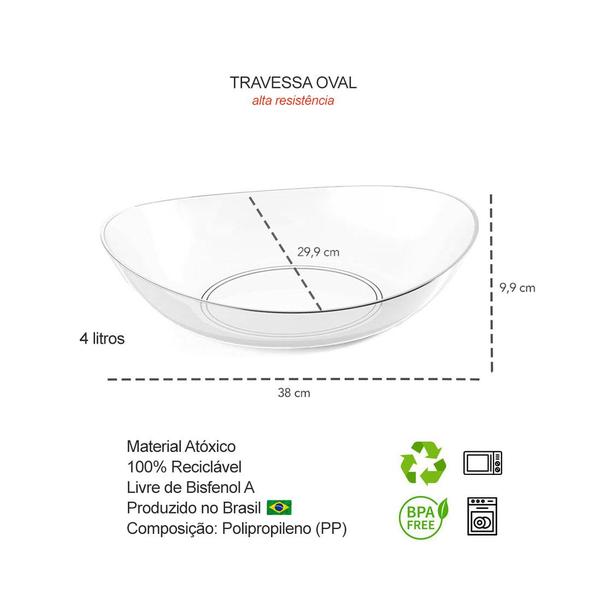 Fruteira Saladeira Travessa Oval Plastico Preto 4L - UZ Imagem de Fruteira Saladeira Travessa Oval Plastico Preto 4L