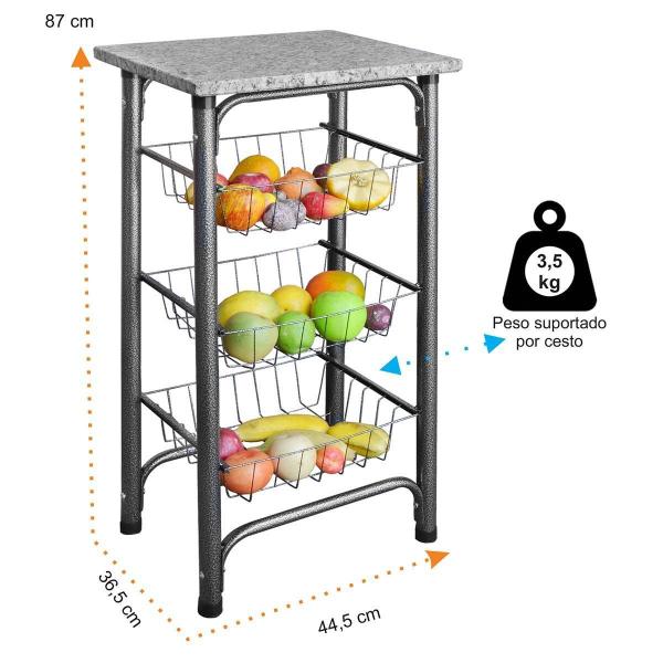 Fruteira Suporte De Chão Berlim Tampo Granito Cozinha Craq - Utility Imagem de Fruteira Suporte De Chão Berlim Tampo Granito Cozinha Craq