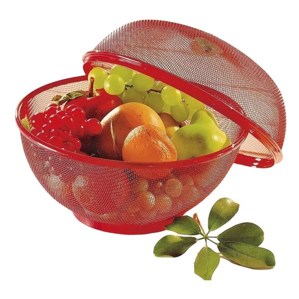 Fruteira Telada com Tampa de Proteção Ante Mosquito Cesto de Mesa Decorativa - Fwb Imagem de Fruteira Telada com Tampa de Proteção Ante Mosquito Cesto de Mesa Decorativa