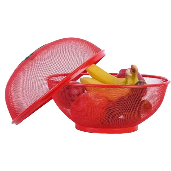 Fruteira Telada com Tampa de Proteção Ante Mosquito Cesto de Mesa Decorativa - Fwb Imagem de Fruteira Telada com Tampa de Proteção Ante Mosquito Cesto de Mesa Decorativa