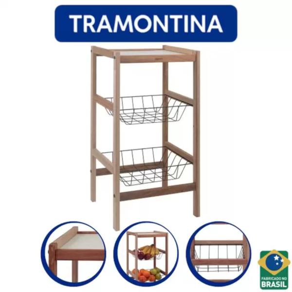 Imagem de Fruteira Tramontina Utilínea em Madeira Mista com Estante e 2 Cestos - Tramontina