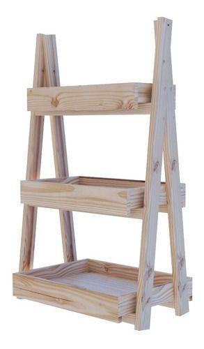 Fruteira Tripla Treliça Organizadora Pinus Cor Natural - Technox Imagem de Fruteira Tripla Treliça Organizadora Pinus Cor Natural
