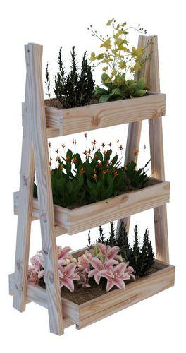 Fruteira Tripla Treliça Organizadora Pinus Cor Natural - Technox Imagem de Fruteira Tripla Treliça Organizadora Pinus Cor Natural