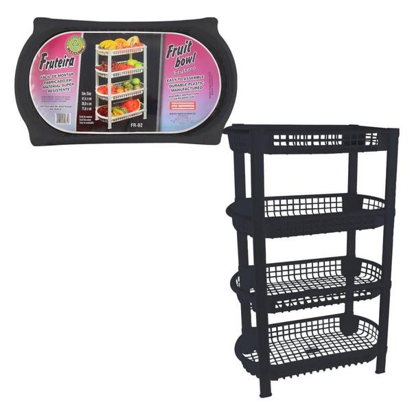 Fruteira Vertical 4 Andares Multifuncional Cozinha Pratica - Compre Já Fácil Imagem de Fruteira Vertical 4 Andares Multifuncional Cozinha Pratica