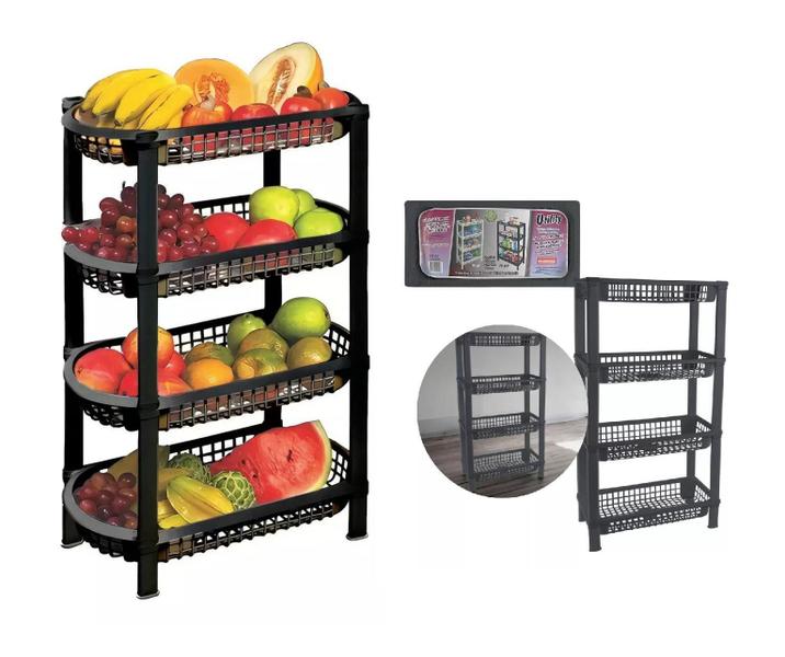 Fruteira Vertical 4 Andares Multifuncional Cozinha Pratica - Compre Já Fácil Imagem de Fruteira Vertical 4 Andares Multifuncional Cozinha Pratica