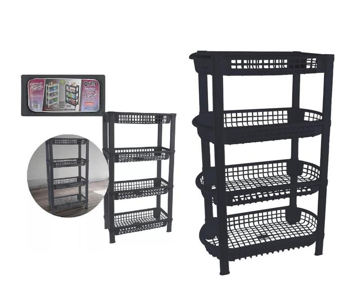 Fruteira Vertical 4 Andares Multifuncional Cozinha Pratica - Compre Já Fácil Imagem de Fruteira Vertical 4 Andares Multifuncional Cozinha Pratica