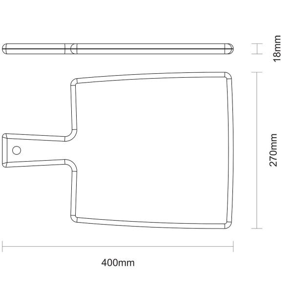 Imagem de FSC Tábua Retangular Tramontina Kitchen em Madeira Teca com Cabo 40x27 cm