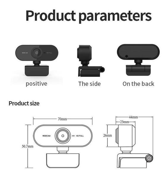 Imagem de Full Hd 1080P Webcam Microfone Visão 360º Computador Câmera