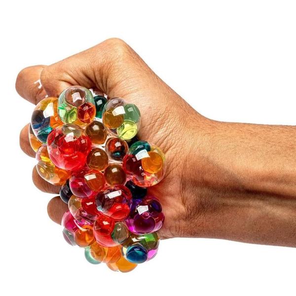 Imagem de Fun Squishy Stress Ball Mesh Orbeez Splash Apertar Espremer Bola Bolinha Anti Stress Rainbow