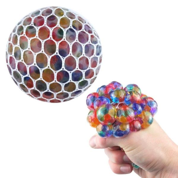 Imagem de Fun Squishy Stress Ball Mesh Orbeez Splash Apertar Espremer Bola Bolinha Anti Stress Rainbow