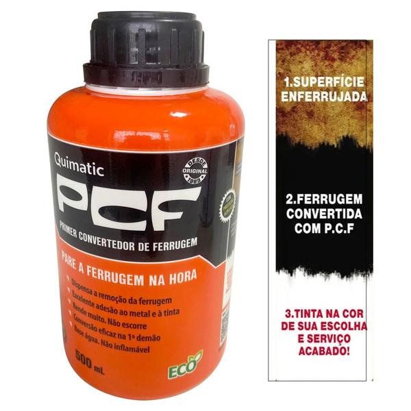 Imagem de Fundo Convertedor de Ferrugem Primer PCF Quimatic Tapmatic 500ml