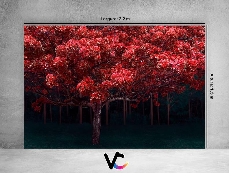 Fundo Fotográfico 2,20 x 1,50 - Dia das Mães Floresta Vermelha 091 - Via Cores Imagem de Fundo Fotográfico 2,20 x 1,50 - Dia das Mães Floresta Vermelha 091