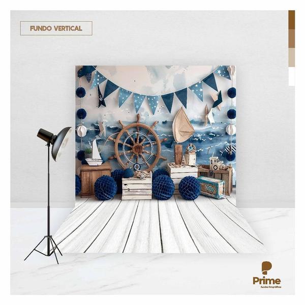 Fundo Fotográfico Cenário Marinheiro Tecido 2,20M X 1,50M - Prime Decor Festas Imagem de Fundo Fotográfico Cenário Marinheiro Tecido 2,20M X 1,50M