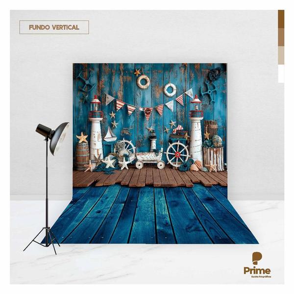 Fundo Fotográfico Cenário Marinheiro Tecido 2,20M X 1,50M - Prime Decor Festas Imagem de Fundo Fotográfico Cenário Marinheiro Tecido 2,20M X 1,50M