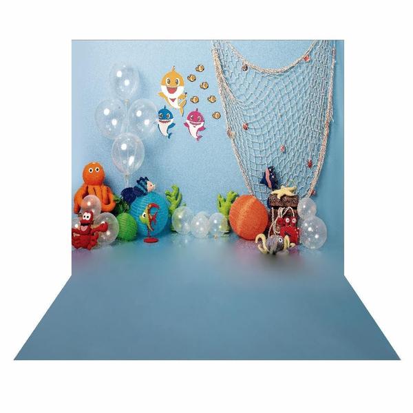 Fundo Fotográfico Cenário Tubarão Baby Tecido 2,20M X 1,50M - Prime Decor Festas Imagem de Fundo Fotográfico Cenário Tubarão Baby Tecido 2,20M X 1,50M