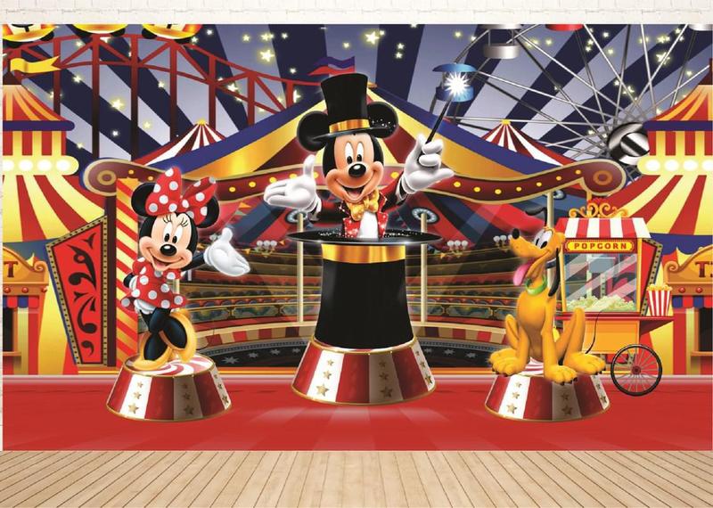 Imagem de Fundo Fotográfico Em Tecido Circo Mickey 2,60X1,50