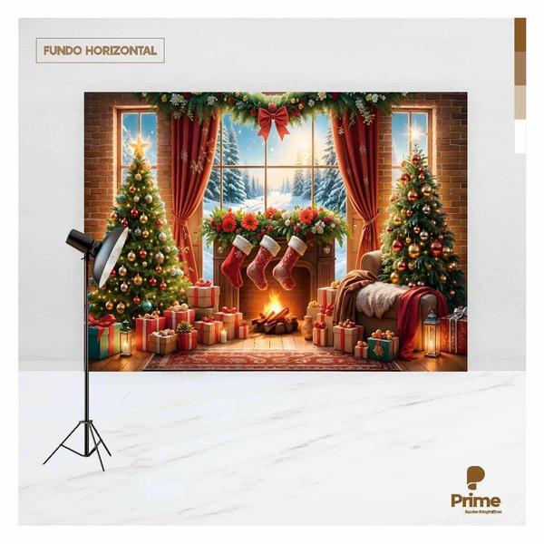 Fundo Fotográfico Natal Tecido 2,20M X 1,50M F1336 - Prime Decor Festas Imagem de Fundo Fotográfico Natal Tecido 2,20M X 1,50M F1336