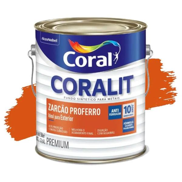 Imagem de Fundo Zarcão Proferro Coralit Laranja 3,6L Coral