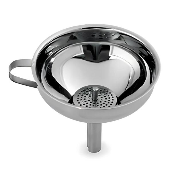 Imagem de Funil Com Peneira Coador Aço Inox 15cm Profissional Coquetel