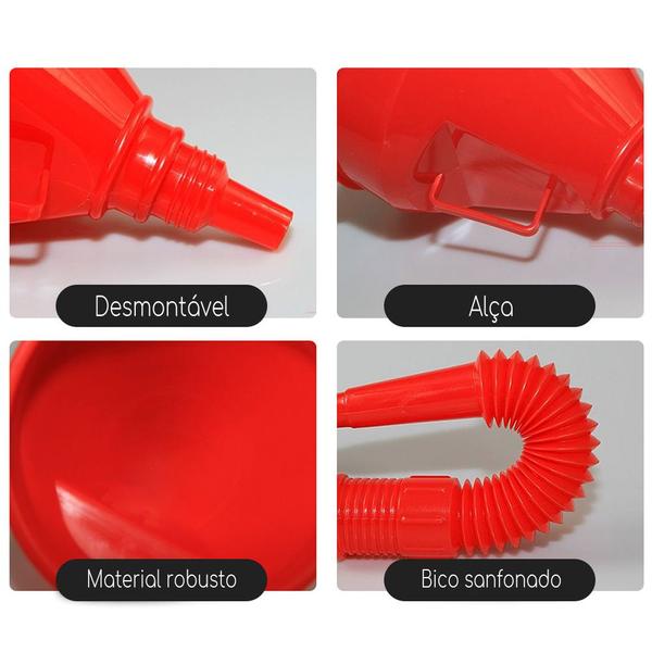 Imagem de Funil De Plastico Flexivel Multiuso Automotivo De Gasolina