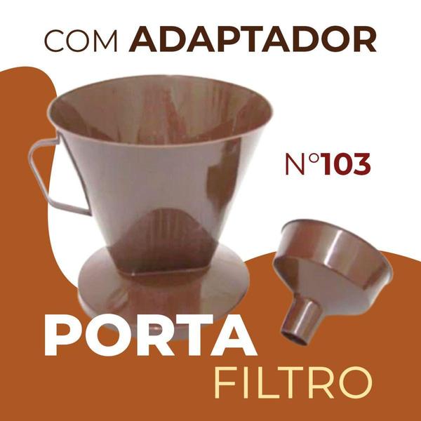 Imagem de Funil Porta Filtro De Café N103 Em Plástico Com Adaptador - Erca Plast