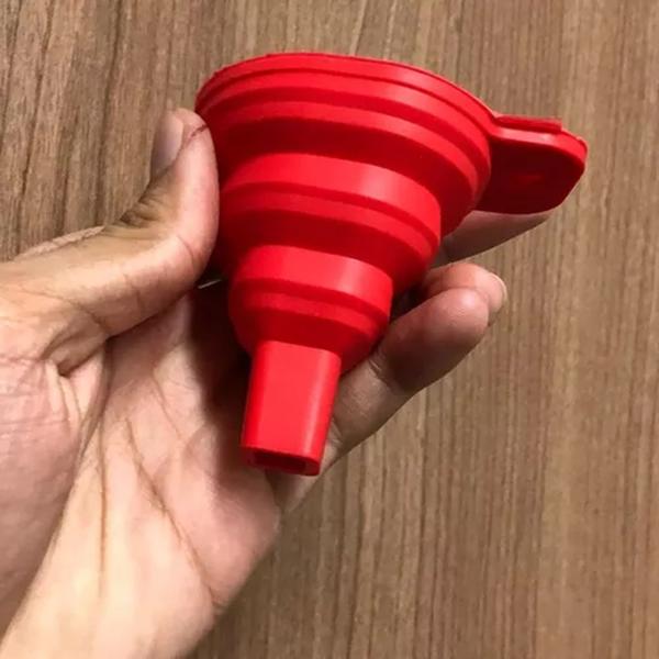 Imagem de Funil Retrátil Dobrável Flexível Silicone Cozinha Mini