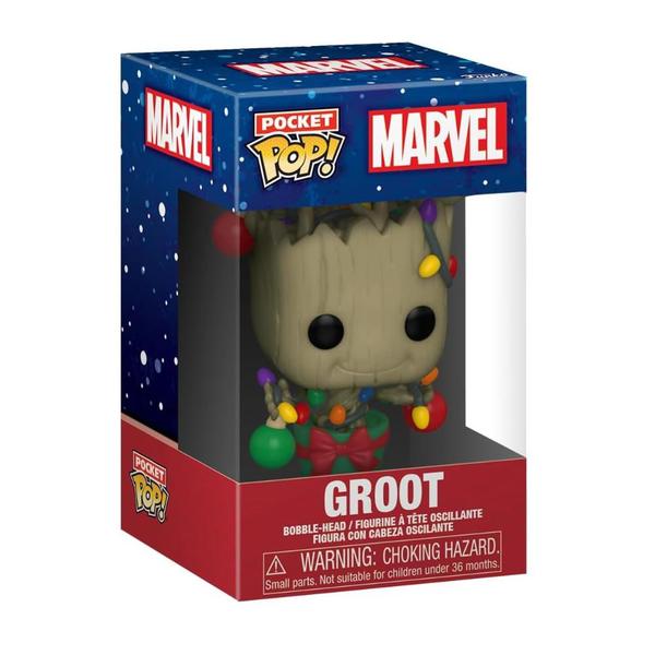 Imagem de Funko Pocket Pop + Camiseta Baby Look Holiday Groot - XL